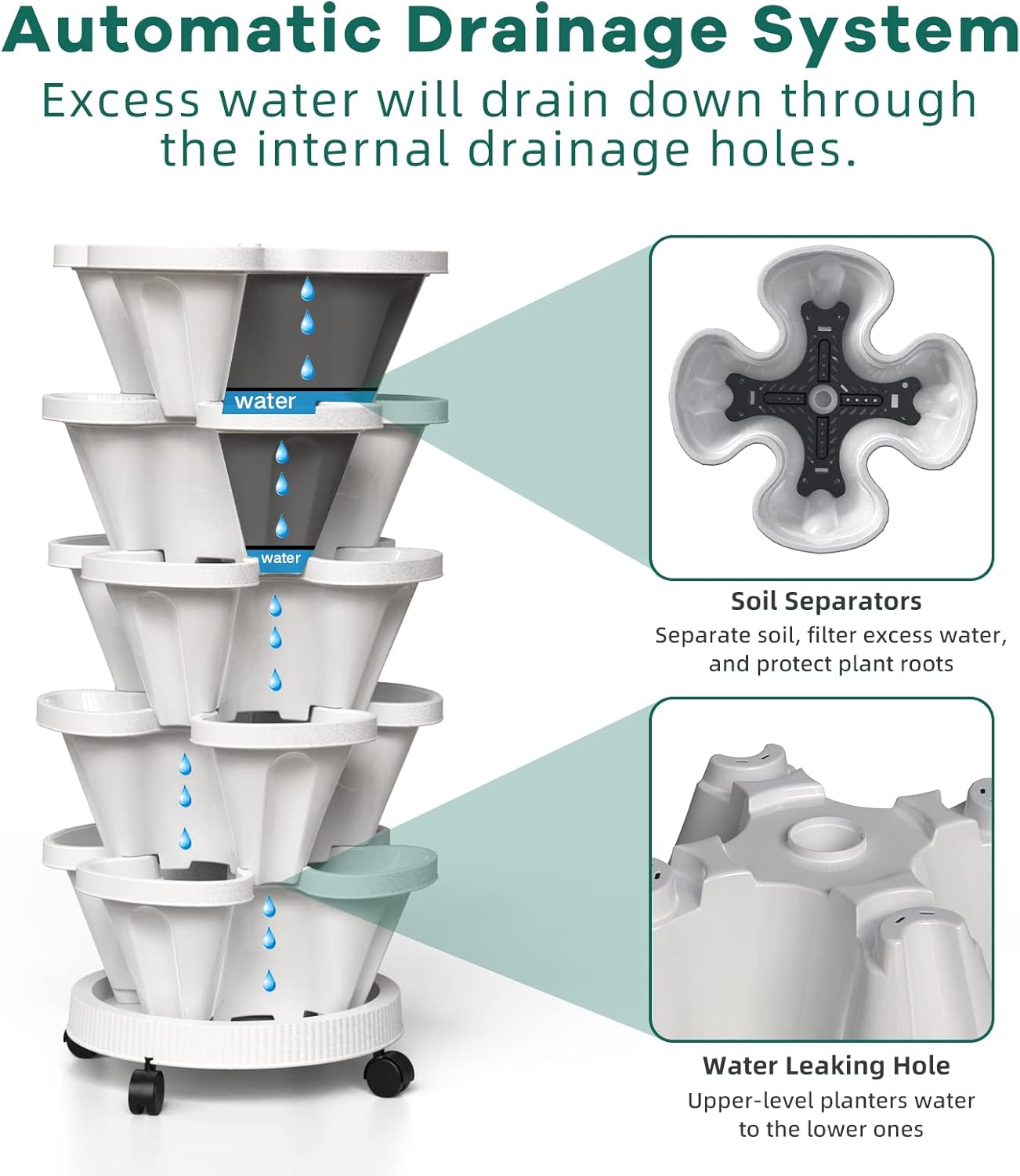 Stackable Flower Pot5 Layer Fl - Vertical Planter review and price