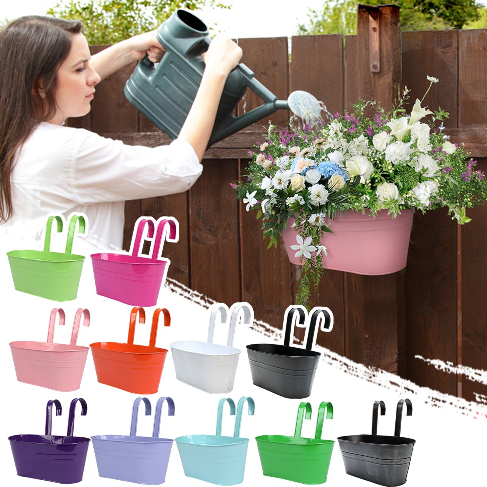 Metal Iron Hanging Flower Pots - Vertical Planter review and price